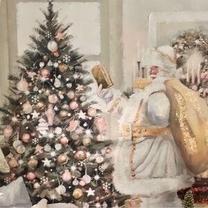 New!! Pink Christmas Tree 🎄 Santa Canvas Print